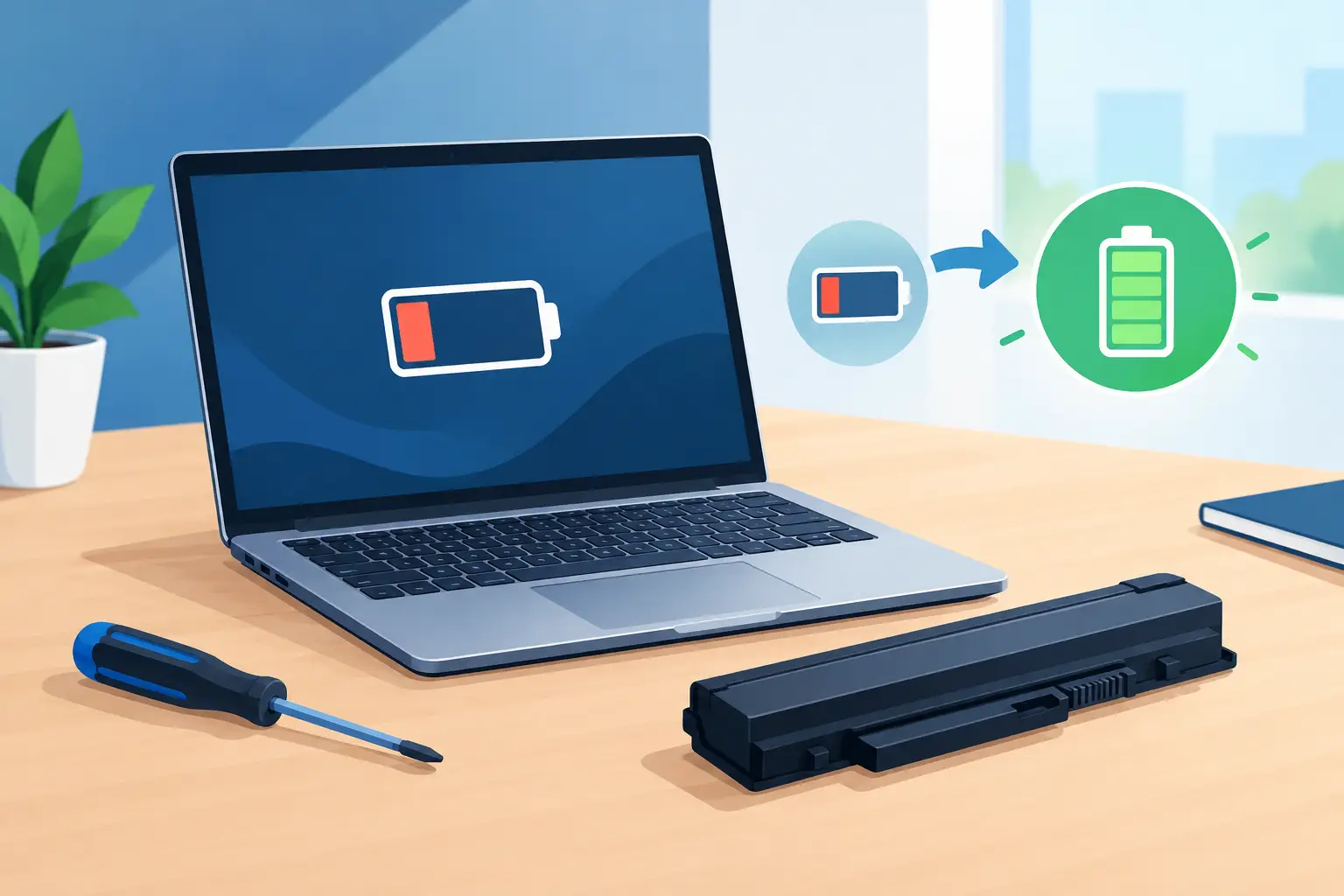 Cuándo cambiar batería de notebook sin equivocarte